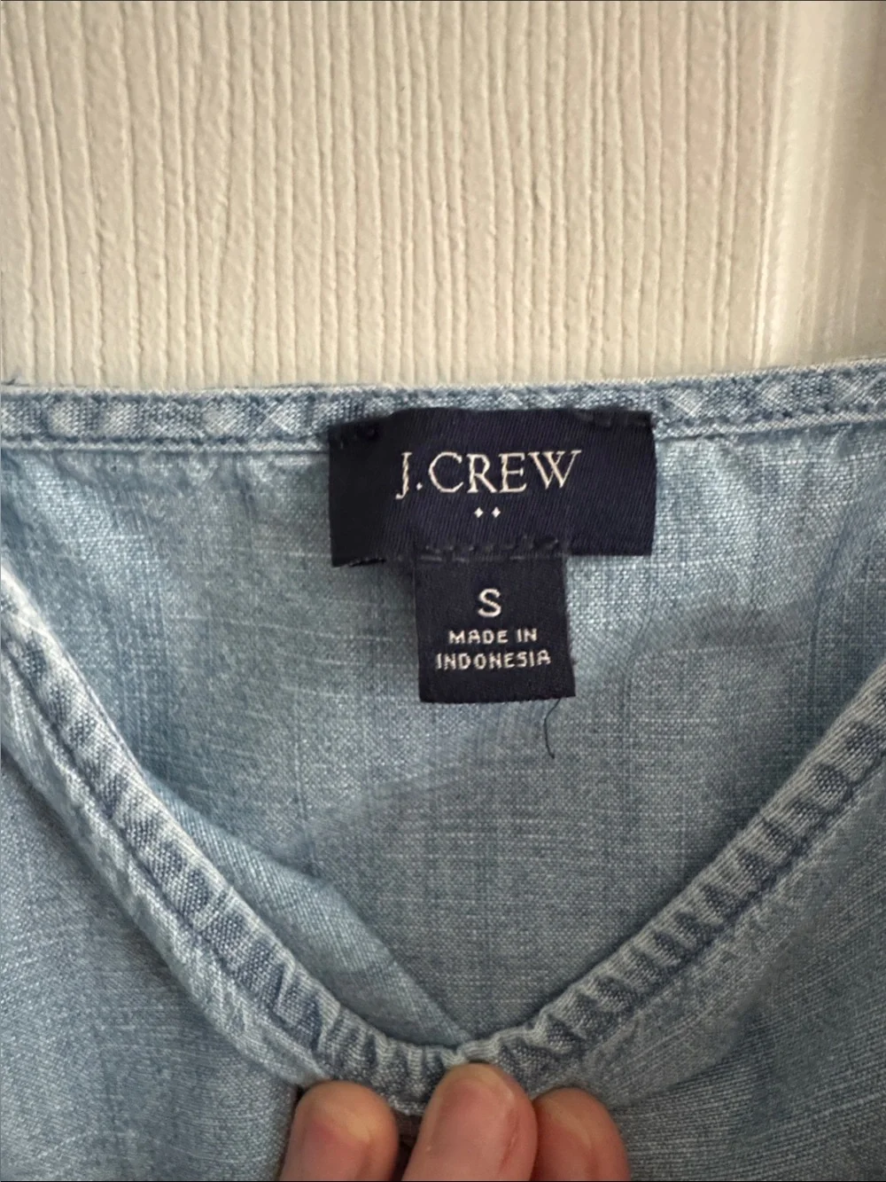 J. Crew Chambray Denim Tank Top - Light Blue